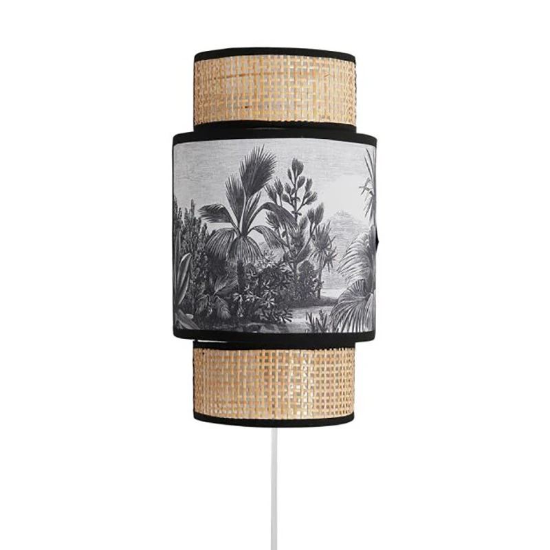 Applique Incurvée Ombrage Rotin Et Tissu Palmier Ostaria 1 Applique Incurvée Ombrage Rotin Et Tissu Palmier Ostaria