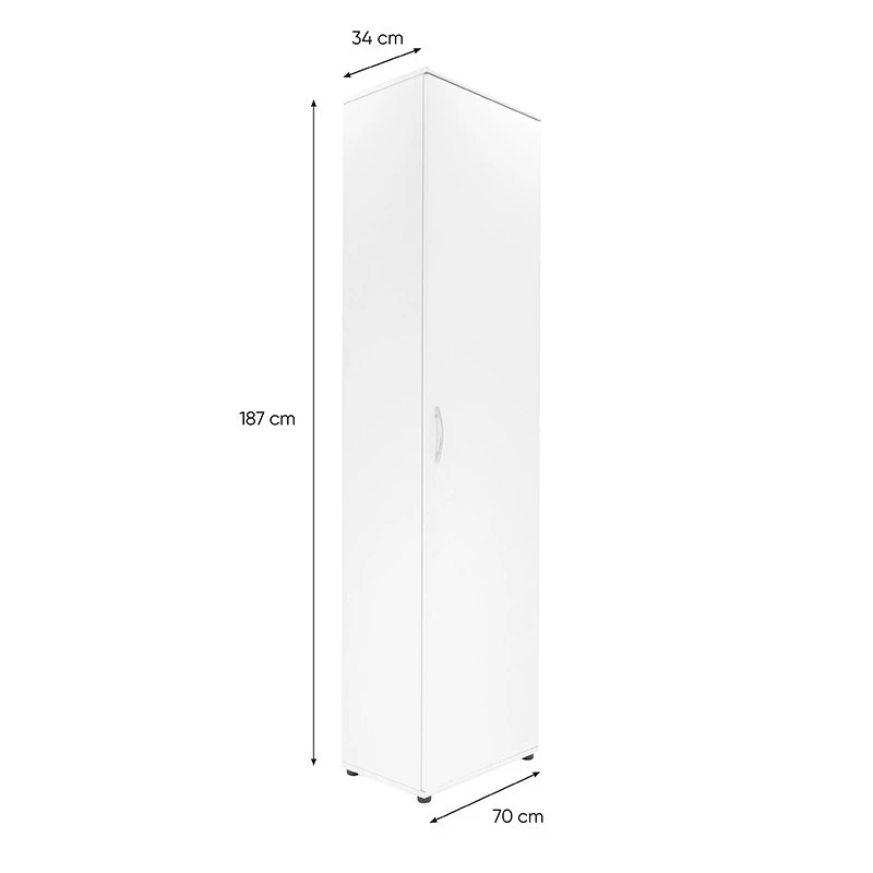 Armoire 1 Porte 6 Niveaux Blanc 7 Armoire 1 Porte 6 Niveaux Blanc – Image 7