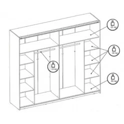 Armoire 2 Portes Grand Modèle Avec Miroir Nantes -Demeyere Le mobilier Boutique armoire 2 portes grand modele avec miroir nantes 4