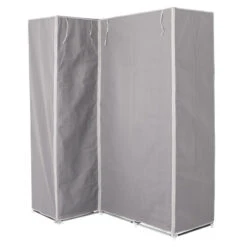 Armoire D'angle 1 Penderie / 10 étagères Gris Atmosphera -Demeyere Le mobilier Boutique armoire d angle 1 penderie 10 etageres gris atmosphera 3