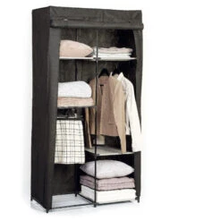 Armoire Modulable 3 Penderies / 5 étagères Noir 5Five -Demeyere Le mobilier Boutique armoire penderie 3 etageres noir 2