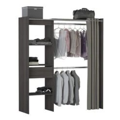 Demeyere Armoire/Placard Extensible SEATTLE Avec Rideau Chêne Vulcano -Demeyere Le mobilier Boutique armoire placard extensible seattle avec rideau chene vulcano 4