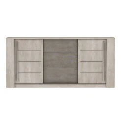 Demeyere Bahut 3 Tiroirs + 2 Portes CANNES Chêne Champagne/béton Clair -Demeyere Le mobilier Boutique bahut 3 tiroirs 2 portes cannes chene champagne beton clair 2