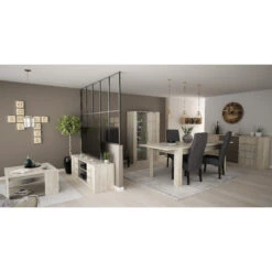 Demeyere Bahut 3 Tiroirs + 2 Portes CANNES Chêne Champagne/béton Clair -Demeyere Le mobilier Boutique bahut 3 tiroirs 2 portes cannes chene champagne beton clair 5