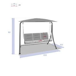 Balancelle 3 Places Ardoise Lako Hespéride 11 Balancelle 3 Places Ardoise Lako Hespéride -Demeyere Le mobilier Boutique balancelle 3 places ardoise lako hesperide 5