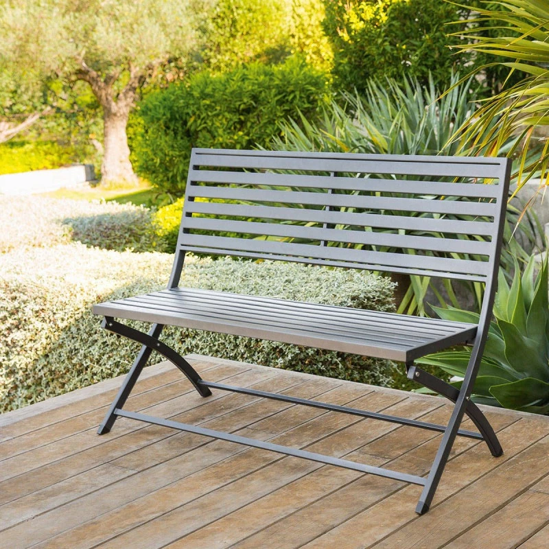 Banc Pliant Olbia Noir Graphite Hespéride 2 Banc Pliant Olbia Noir Graphite Hespéride – Image 2