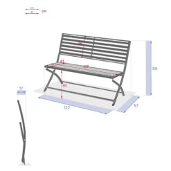 Banc Pliant Olbia Noir Graphite Hespéride 9 Banc Pliant Olbia Noir Graphite Hespéride -Demeyere Le mobilier Boutique banc pliant olbia noir graphite hesperide 4