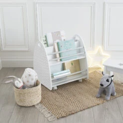 Bibliothèque Enfant Roulettes Gris Atmosphera -Demeyere Le mobilier Boutique bibliotheque enfant roulettes gri atmosphera 2