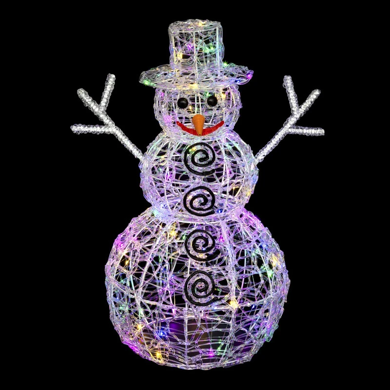Bonhomme De Neige Lumineux Multicolore 60cm 1 Bonhomme De Neige Lumineux Multicolore 60cm