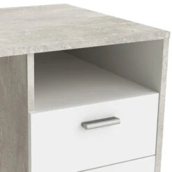 Demeyere Bureau Détroit Béton 1 Porte + 1 Niche + 1 Tiroir -Demeyere Le mobilier Boutique bureau detroit blanc beton 1 porte 1 niche 1 tiroir 5