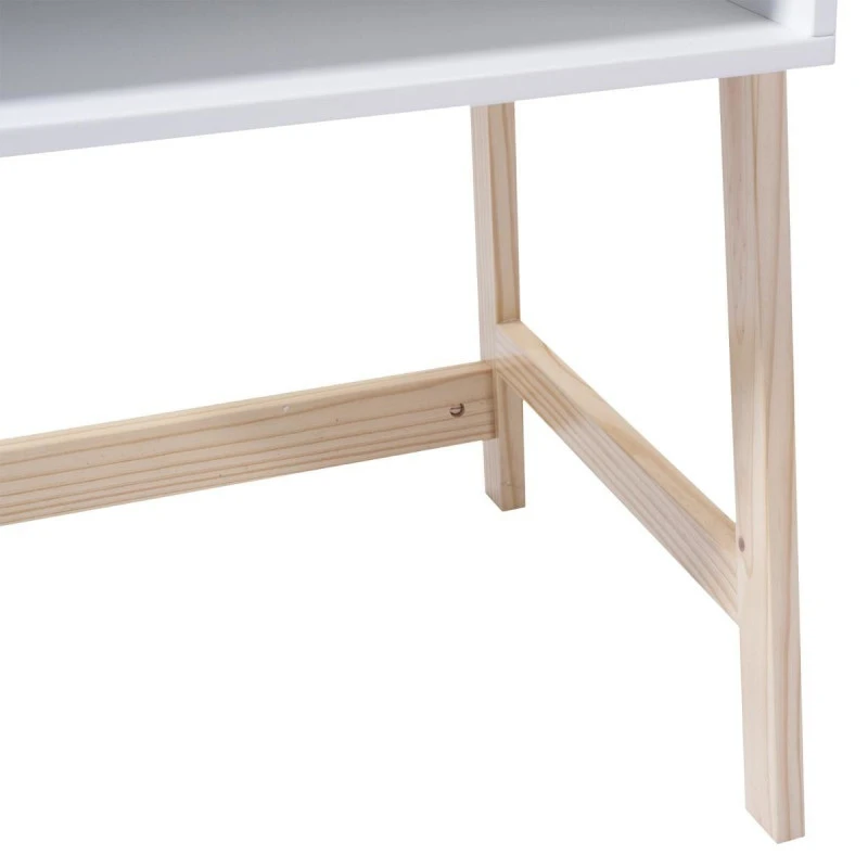 Bureau Enfant Blanc Pieds Bois Atmosphera 2 Bureau Enfant Blanc Pieds Bois Atmosphera – Image 2