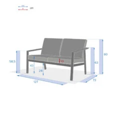 Canapé 2 Places Pavane Graphite Hespéride -Demeyere Le mobilier Boutique canape 2 places pavane graphite hesperide 3