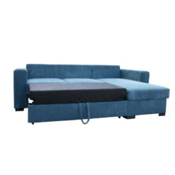 Canapé D'angle Joe Gauche Ou Droite Bleu Convertible Lit -Demeyere Le mobilier Boutique canape d angle joe gauche ou droite bleu convertible lit 3