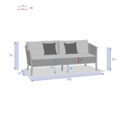 Canapé De Salon Extérieur 3 Places Embruns Hespéride -Demeyere Le mobilier Boutique canape de salon exterieur 3 places embruns hesperide 3