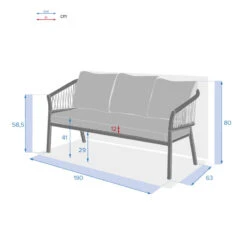 Canapé Extérieur 3 Places Oriengo Anthracite Hespéride 8 Canapé Extérieur 3 Places Oriengo Anthracite Hespéride -Demeyere Le mobilier Boutique canape exterieur 3 places oriengo anthracite hesperide 3