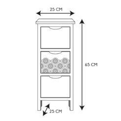 Chiffonnier 3 Tiroirs Chic Naturel Et Blanc -Demeyere Le mobilier Boutique chiffonnier 3 tiroirs chic naturel et blanc 2