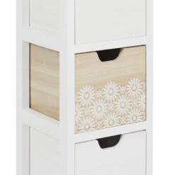 Chiffonnier 3 Tiroirs Chic Naturel Et Blanc -Demeyere Le mobilier Boutique chiffonnier 3 tiroirs chic naturel et blanc 3