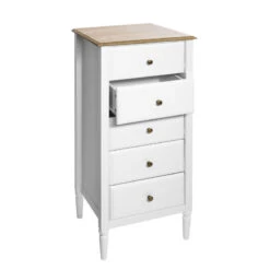 Chiffonnier Blanc 5 Tiroirs Solen Atmosphera -Demeyere Le mobilier Boutique chiffonnier blanc 5 tiroirs solen atmosphera 2