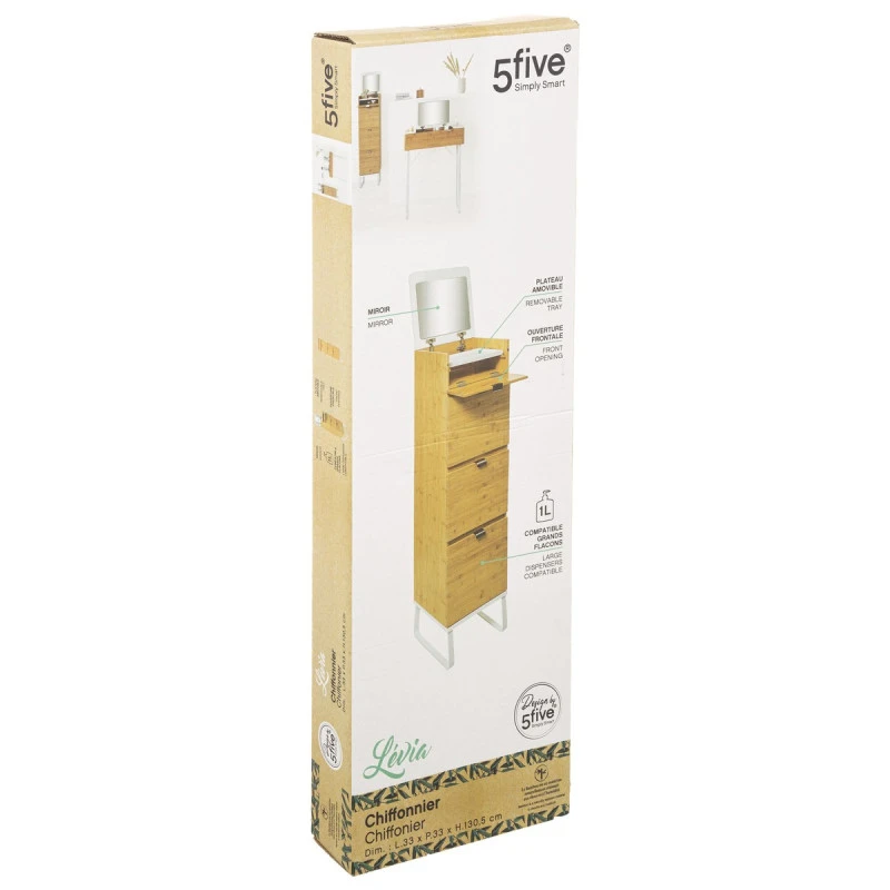 Chiffonnier En Bambou Avec Miroir Levia 5five 4 Chiffonnier En Bambou Avec Miroir Levia 5five – Image 4