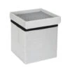 Coffre Pouf Pliable Gris Compatible Briques