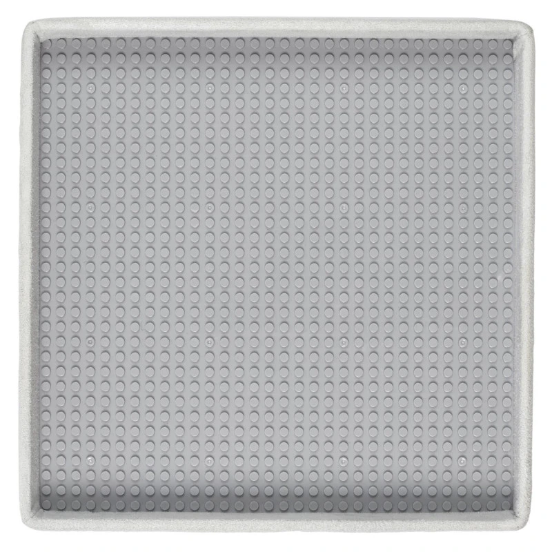 Coffre Pouf Pliable Gris Compatible Briques 4 Coffre Pouf Pliable Gris Compatible Briques – Image 4