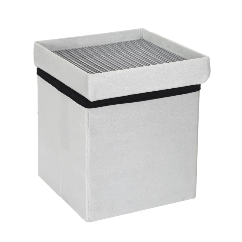 Coffre Pouf Pliable Gris Compatible Briques 1 Coffre Pouf Pliable Gris Compatible Briques
