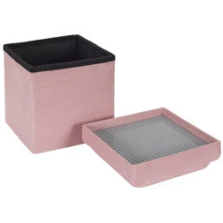 Coffre Pouf Pliable Rose Compatible Briques 11 Coffre Pouf Pliable Rose Compatible Briques -Demeyere Le mobilier Boutique coffre pouf pliable rose compatible briques 1 3