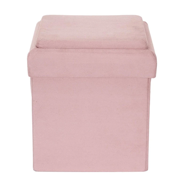 Coffre Pouf Pliable Rose Compatible Briques 5 Coffre Pouf Pliable Rose Compatible Briques – Image 5