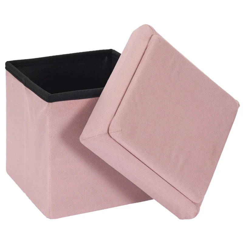 Coffre Pouf Pliable Rose Compatible Briques 7 Coffre Pouf Pliable Rose Compatible Briques – Image 7