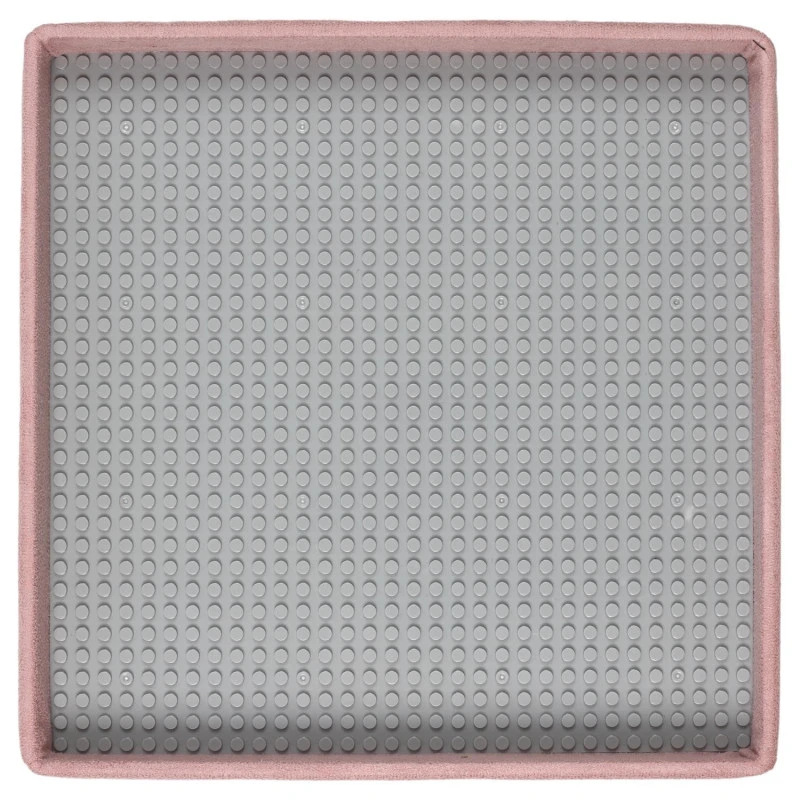 Coffre Pouf Pliable Rose Compatible Briques 8 Coffre Pouf Pliable Rose Compatible Briques – Image 8