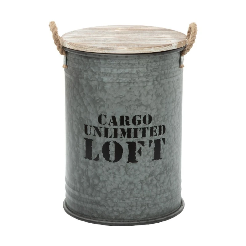 Coffres Bidons Gris Loft - Lot De 3 - Atmosphera 4 Coffres Bidons Gris Loft - Lot De 3 - Atmosphera – Image 4