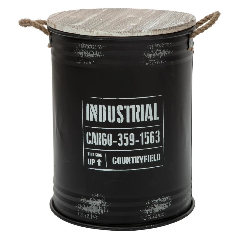 Coffres Bidons Noir Industriel - Lot De 3 - Atmosphera 2 Coffres Bidons Noir Industriel - Lot De 3 - Atmosphera – Image 2