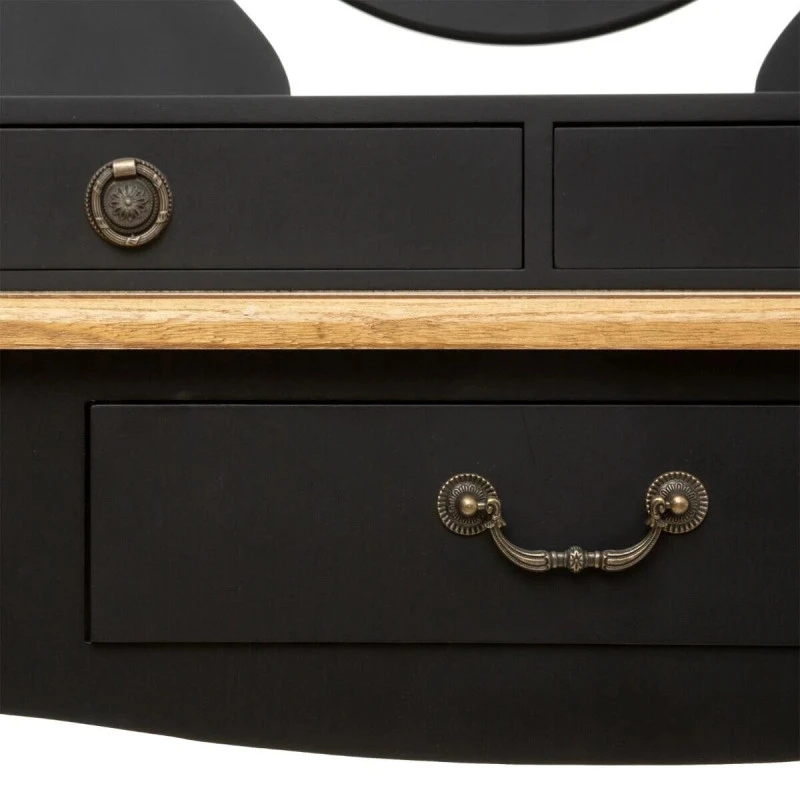 Coiffeuse Noire 3 Tiroirs Chrysa Atmosphera 5 Coiffeuse Noire 3 Tiroirs Chrysa Atmosphera – Image 5