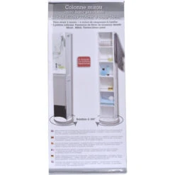 Colonne Pivotante Blanche Avec Miroir Et Niches -Demeyere Le mobilier Boutique colonne miroir base pivotante 2