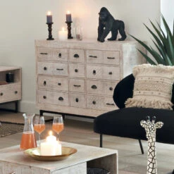 Commode 12 Tiroirs Ajay Manguier Sculpté Atmosphera 15 Commode 12 Tiroirs Ajay Manguier Sculpté Atmosphera -Demeyere Le mobilier Boutique commode 12 tiroirs ajay manguier sculpte atmosphera 7