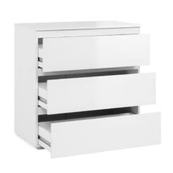 Commode 3 Tiroirs Capetown Blanc -Demeyere Le mobilier Boutique commode 3 tiroirs capetown blanc 2