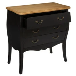 Commode 3 Tiroirs Chrysa Noire Atmosphera -Demeyere Le mobilier Boutique commode 3 tiroirs chrysa noire atmosphera 5