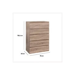 Commode 5 Tiroirs Dolo Naturel 5Five -Demeyere Le mobilier Boutique commode 5 tiroirs dolo naturel 5five 2