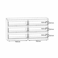 Commode 6 Tiroirs Chelsea Béton Gris Et Blanc -Demeyere Le mobilier Boutique commode 6 tiroirs chelsea beton gris et blanc 3