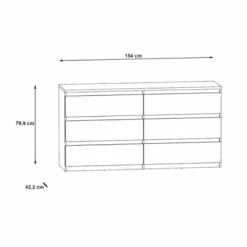 Commode 6 Tiroirs Chelsea Béton Gris Et Blanc -Demeyere Le mobilier Boutique commode 6 tiroirs chelsea beton gris et blanc 4