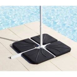 Dalle 25 Kg Pour Pied De Parasol En Croix Hespéride Noir -Demeyere Le mobilier Boutique dalle 25kg pour pied de parasol en croix hesperide noir 2