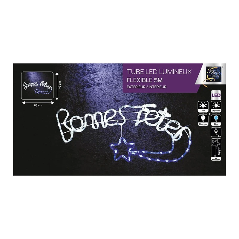 Déco Lumineuse Bonnes Fêtes 100 LED Blanc Froid 2 Déco Lumineuse Bonnes Fêtes 100 LED Blanc Froid – Image 2