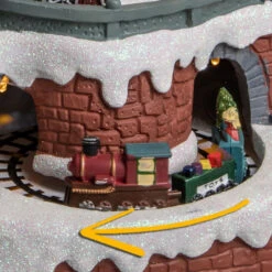 Déco Noël Gare Au Village Secteur Lumineux Musical Animé -Demeyere Le mobilier Boutique deco noel gare au village secteur lumineux musical anime 3