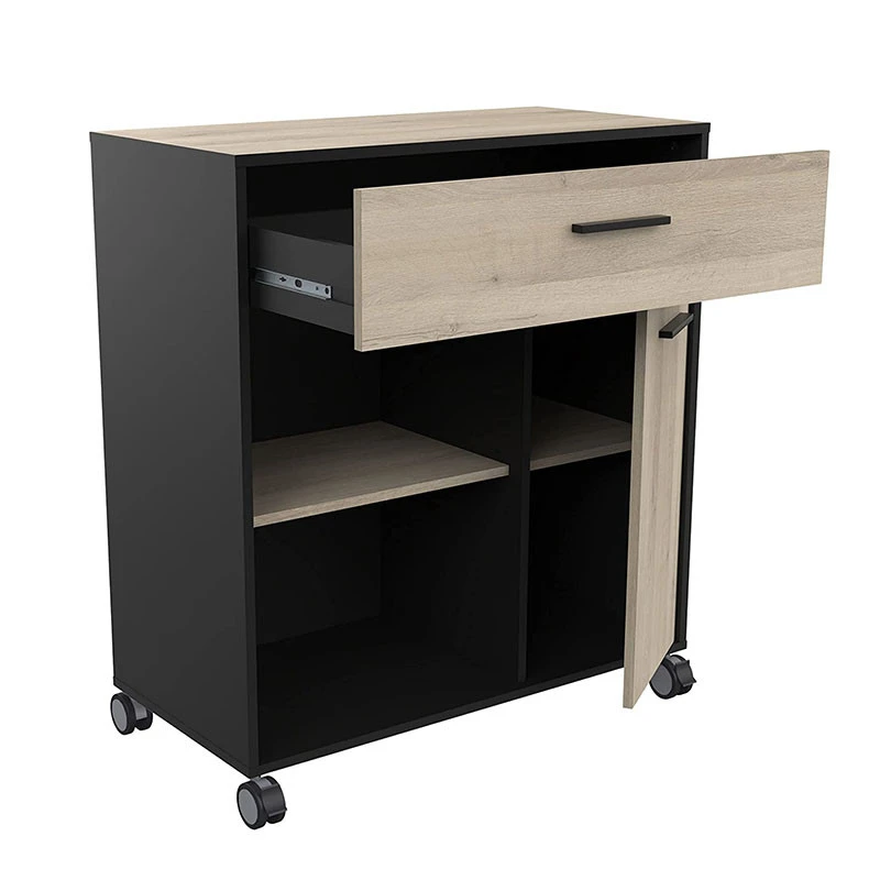 Demeyere Desserte De Cuisine 1 Tiroir 1 Porte Mint Noir Et Bois 2 Demeyere Desserte De Cuisine 1 Tiroir 1 Porte Mint Noir Et Bois – Image 2