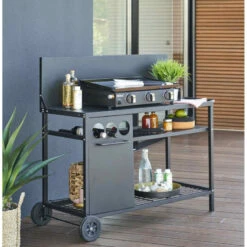 Demeyere Le mobilier Boutique 26 Demeyere Le mobilier Boutique -Demeyere Le mobilier Boutique desserte de plancha exterieure noire neka 1