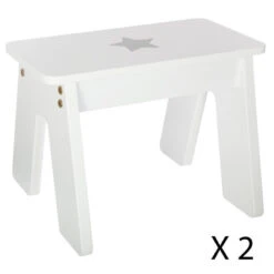 Ensemble Table + 2 Tabourets Enfant Blanc Gris Dream Atmosphera 9 Ensemble Table + 2 Tabourets Enfant Blanc Gris Dream Atmosphera -Demeyere Le mobilier Boutique ensemble table tabourets enfant blanc gris dream atmosphera 3