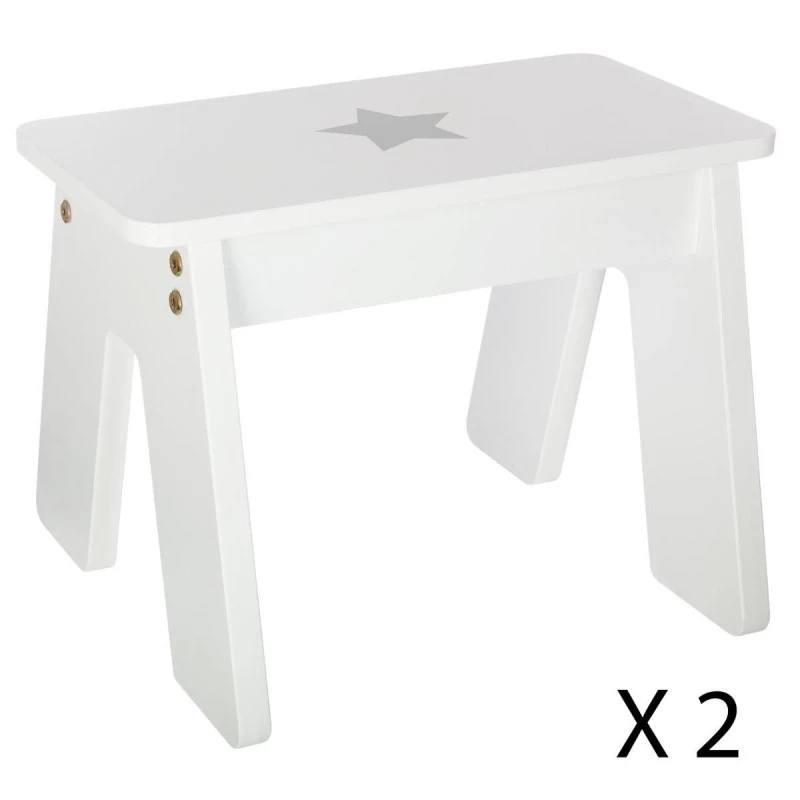 Ensemble Table + 2 Tabourets Enfant Blanc Gris Dream Atmosphera 4 Ensemble Table + 2 Tabourets Enfant Blanc Gris Dream Atmosphera – Image 4
