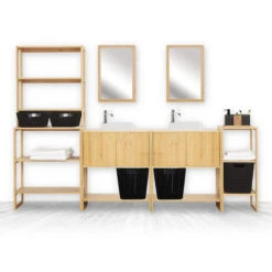 Etagère 2 Niveaux Bambou 70x33,5 Lab'n Modul 5Five -Demeyere Le mobilier Boutique etagere 2 niveaux bambou 70x335 lab n modul 5five 1 1