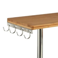 Etagère D'angle 3 Niveaux Bambou Et Inox 5Five -Demeyere Le mobilier Boutique etagere d angle 3 niveaux bambou et inox 5five 2