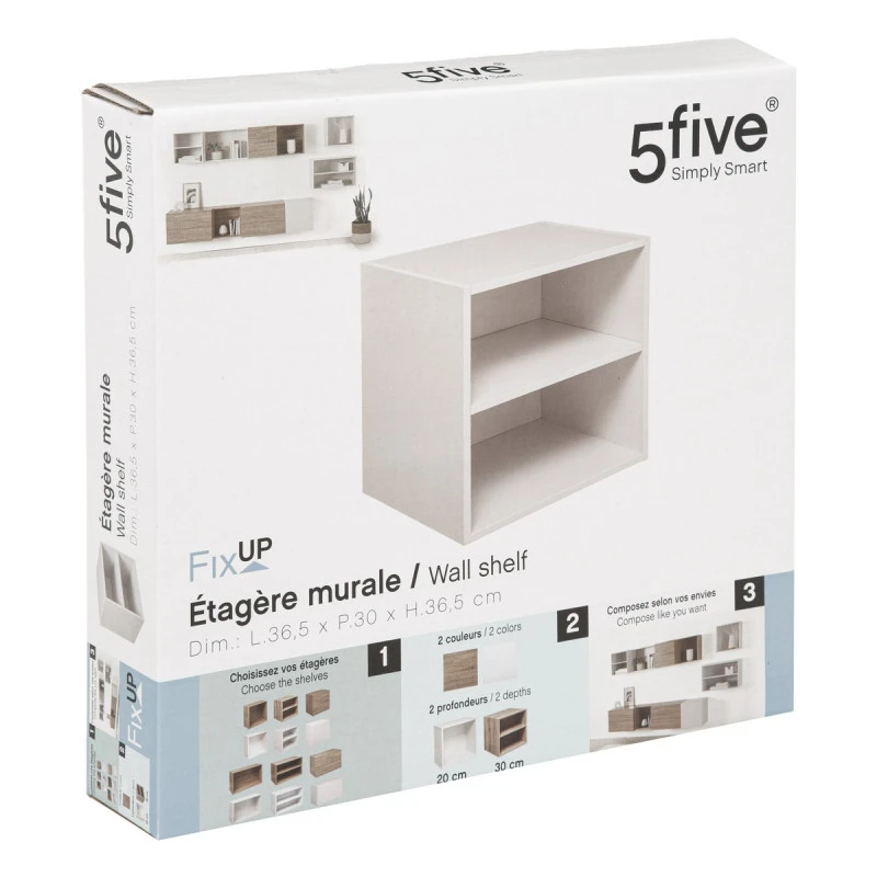 Etagère Murale 2 Niveaux Blanc Fixup 5Five 2 Etagère Murale 2 Niveaux Blanc Fixup 5Five – Image 2